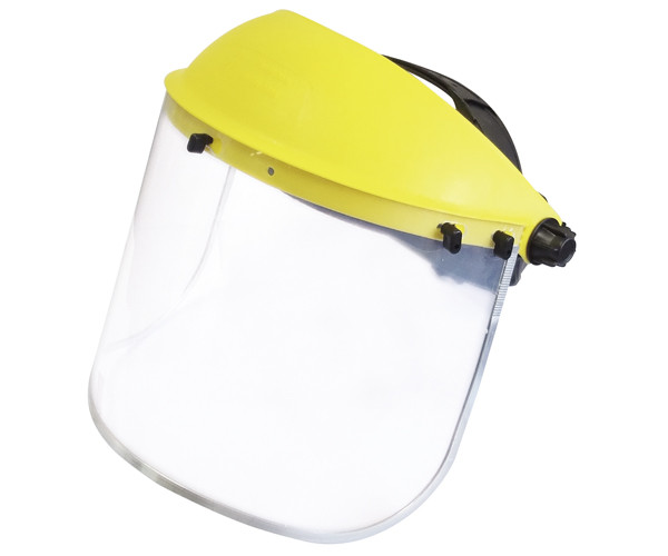 Yellow Face Shield Welding Mask PVC PC PMMA Face Shield Safety Mask