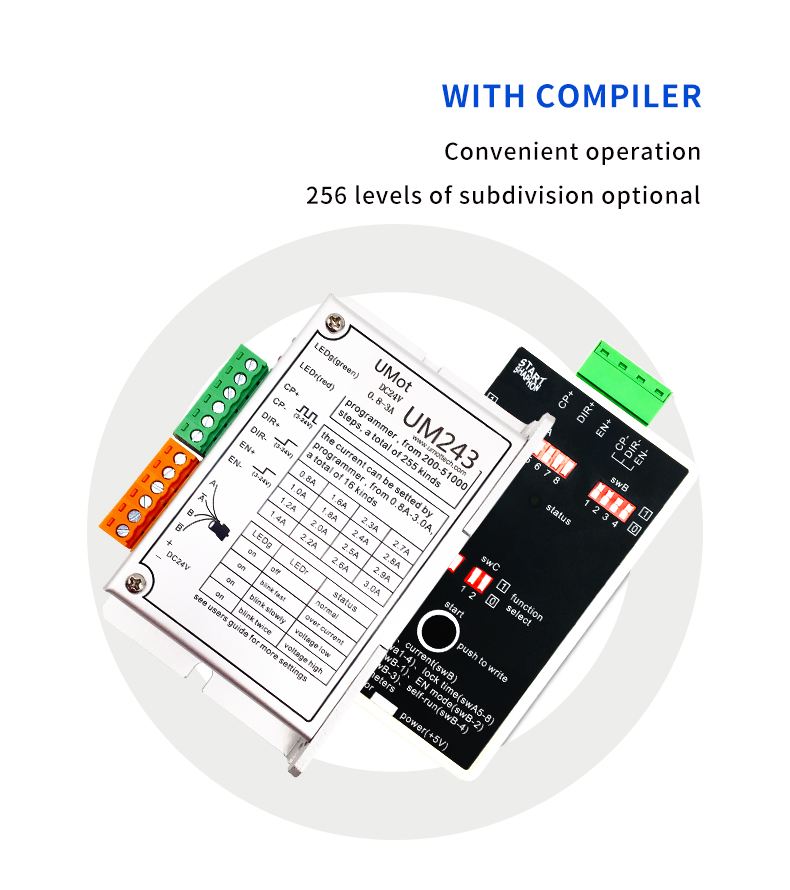 UM243 5V 24V 3.0A Stepper Driver for Nema8 Nema17 Nema23 3D Printer 16-Speed Control
