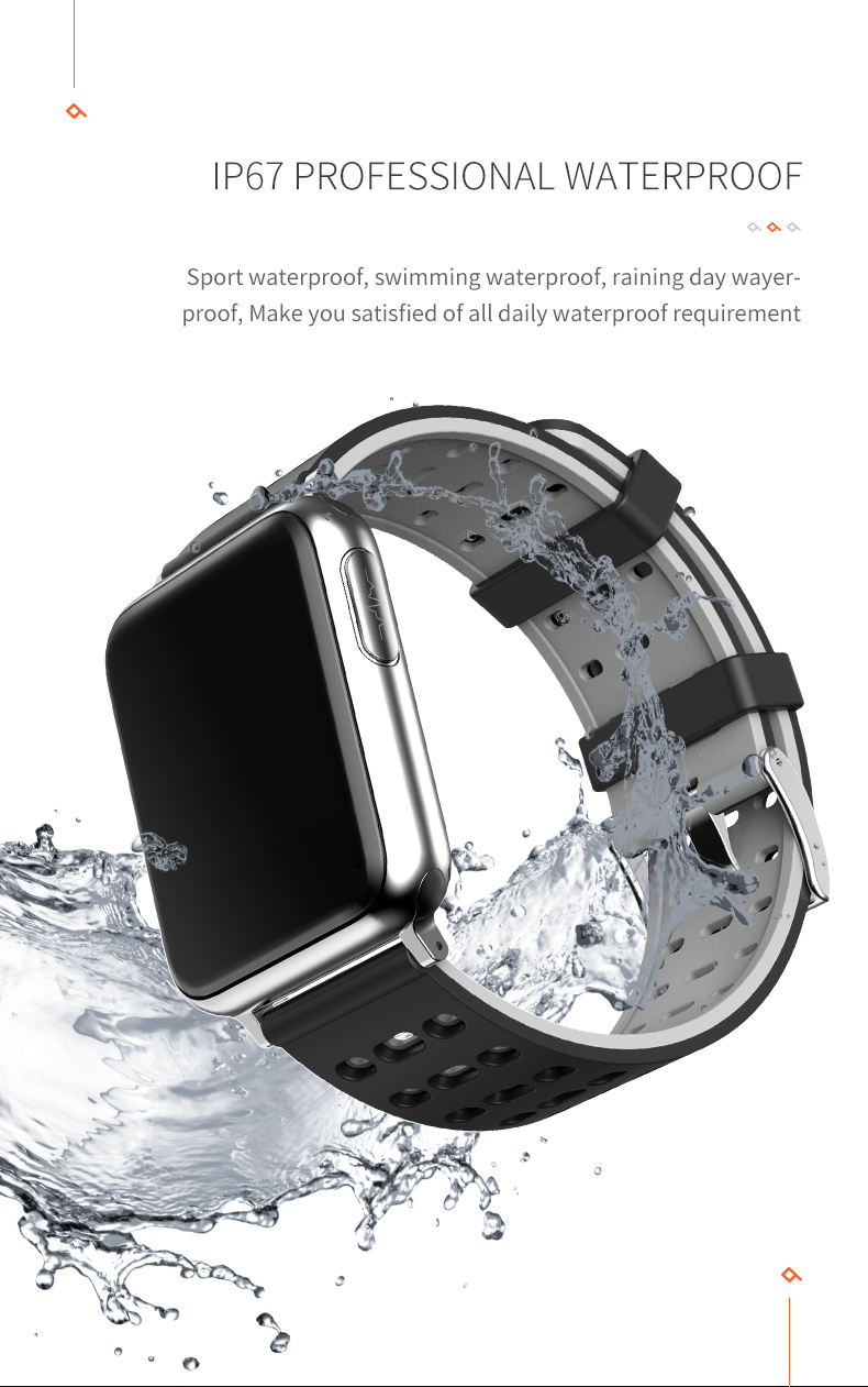 AI HRV ECG Smart Watch Fitness Tracker With Alarm Health