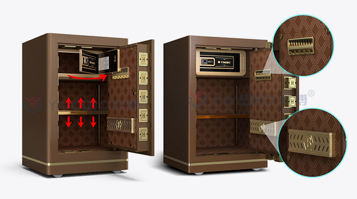 Dual Alarm Office Small Safe Deposit Box OEM H600mm Smart Fingerprint Lock