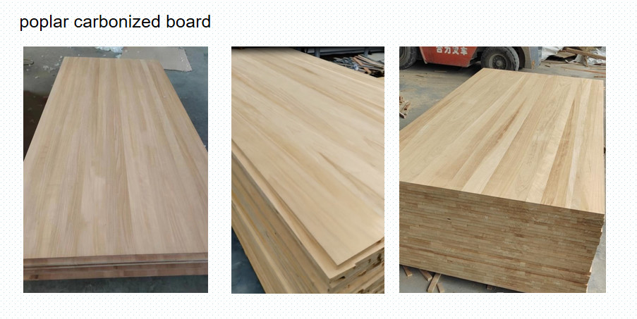 Solid Aspen Poplar Board Bare Bleach And Carbon Color For Furniture Bed Frame Or Coffin Materials