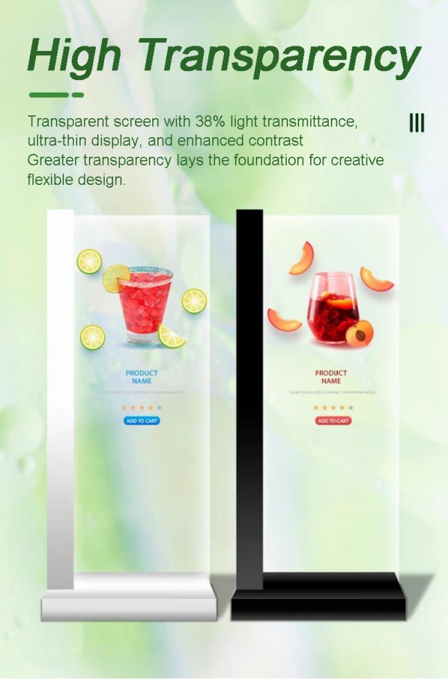 55 Inch Interactive Touch Advertising Screen Smart Transparent Oled Display for Exhibition Jewelry Luxury Display