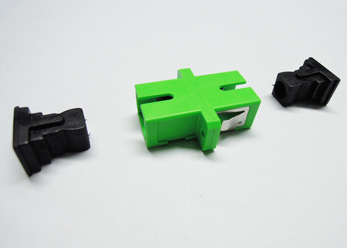 Green color Ceramic or Bronze Sleeve SC APC Duplex Fiber Optic Adapter for CATV Networks