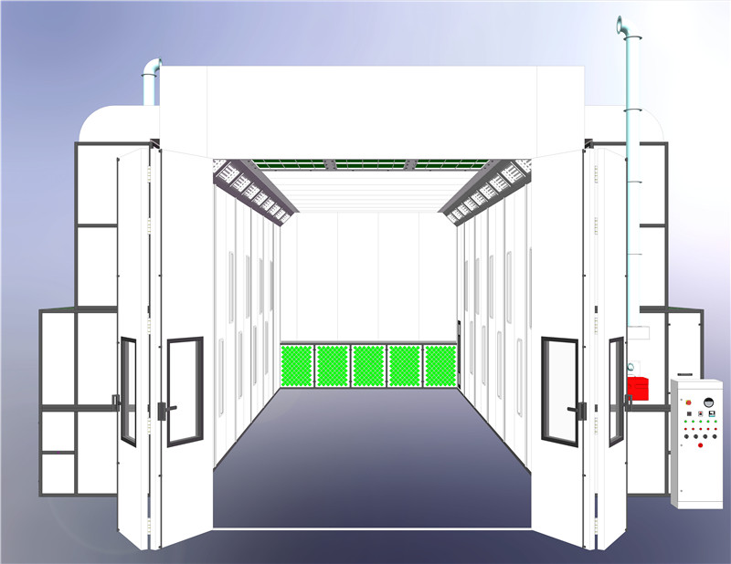 15m Bus Spray Booth Semi - Down Draft Extraction OEM