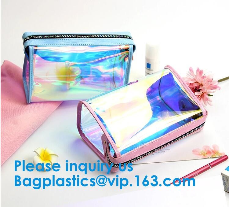 Women PVC Clear Backpack Laser Hologram Shoulder Bags Hologram Zip Lock Bag Pvc Bag Printed Pattern Zip lockk Bags Hot Sal