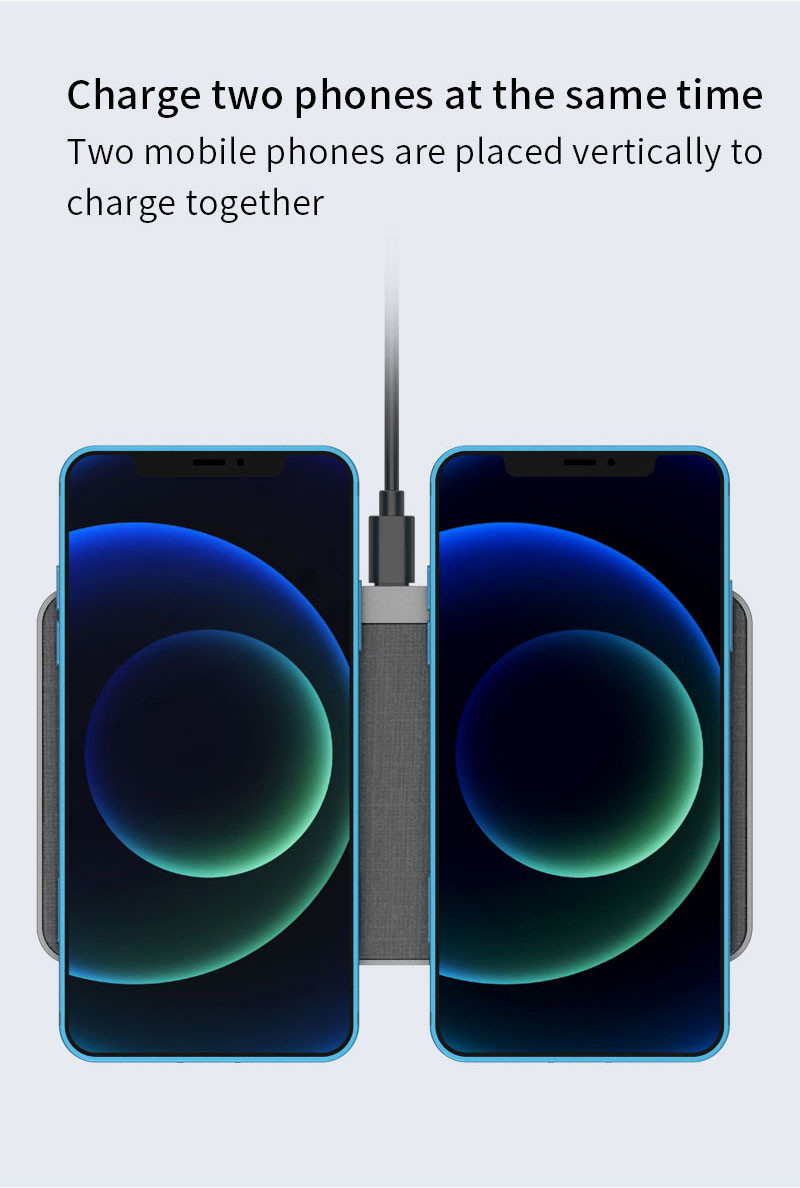 Dual 15W Fast Wireless Charging Pad For S20 S21