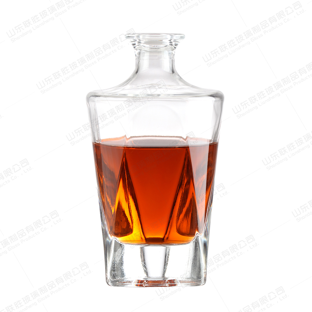 Sealed Empty Clear Matte Black Glass Liquor Bottle For Rum 500ml 700ml