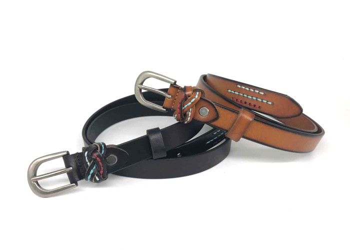 Width 2.3cm Women's Alloy Buckle Belt Silk Printing Logo