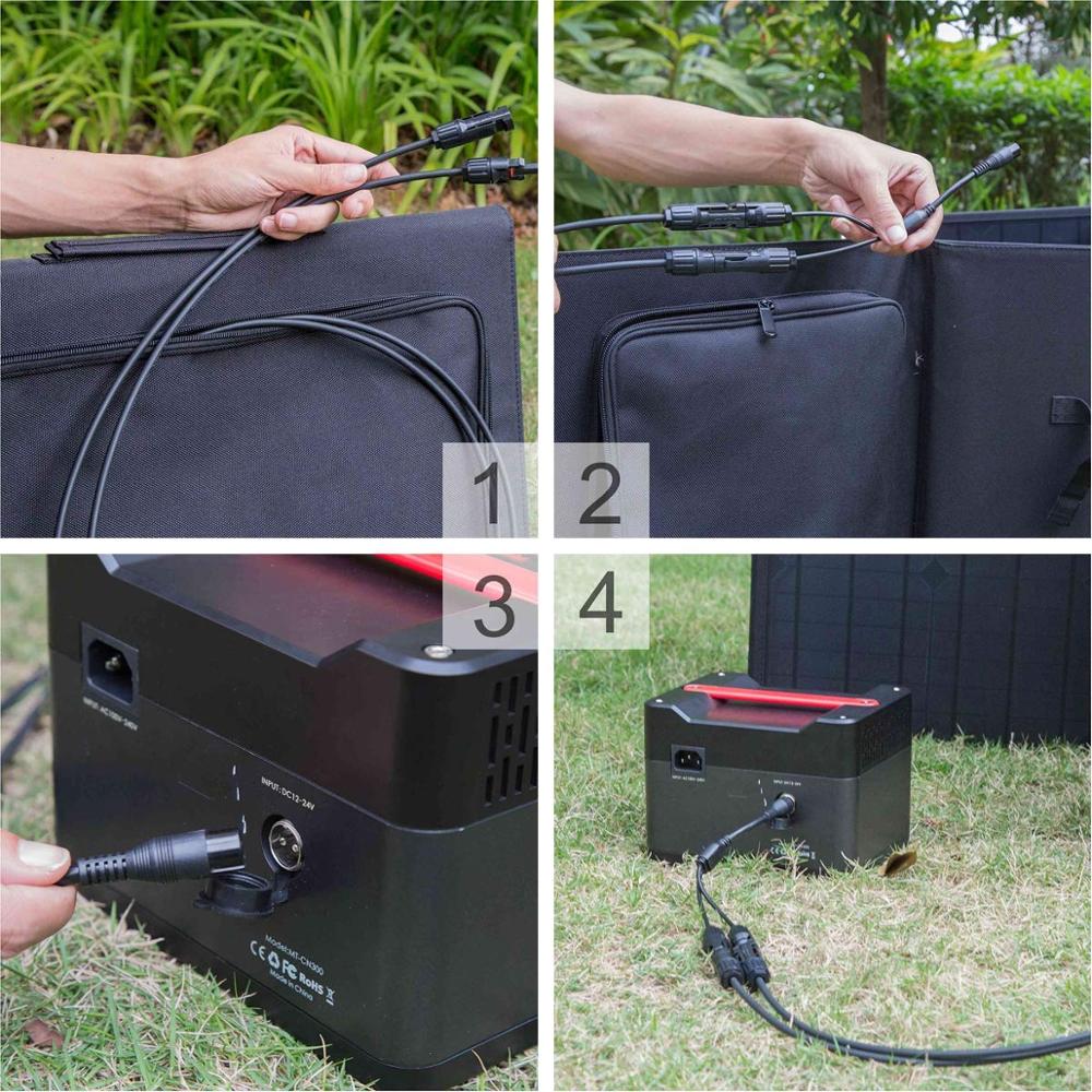 SUNPOWER 120 Watt Folding Solar Kit 50hz Solar Panel Bag For Camper RV Cabins