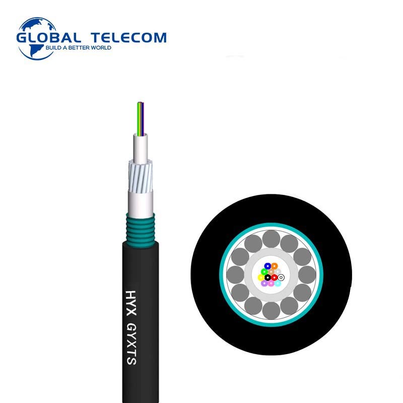 GYXTS Outdoor Fiber Optic Cable Armored Uni tube Anti Rodent 2-24 Core