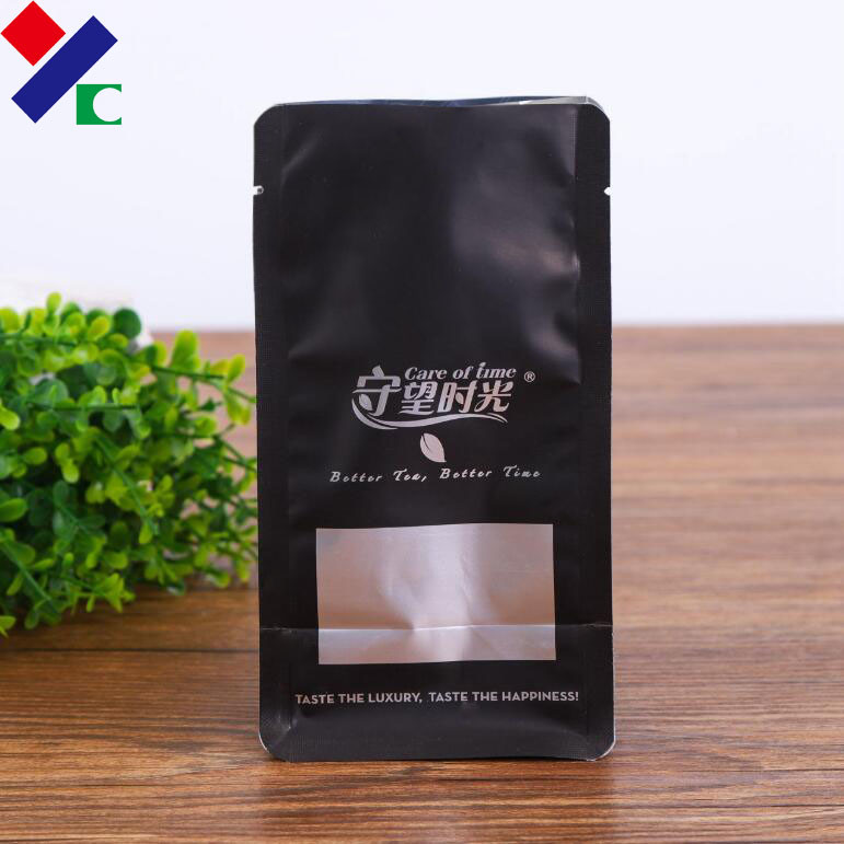500g Recyclable Packaging Bags Matte Black Stand Up Pouch 70 Microns With Zipper / Valve