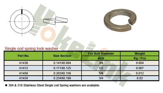 Single Coil Spring Lock Washer