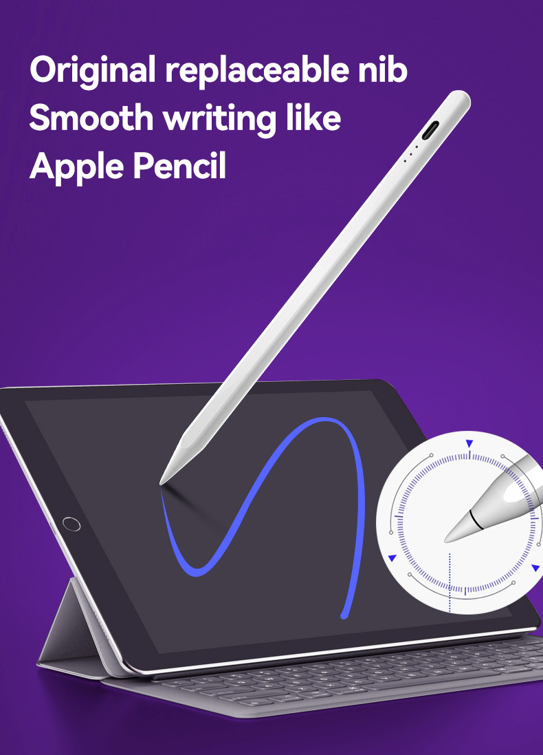 Fine Point Tip Stylus Pen For iPad Pressure Sensitivity Long Battery Life