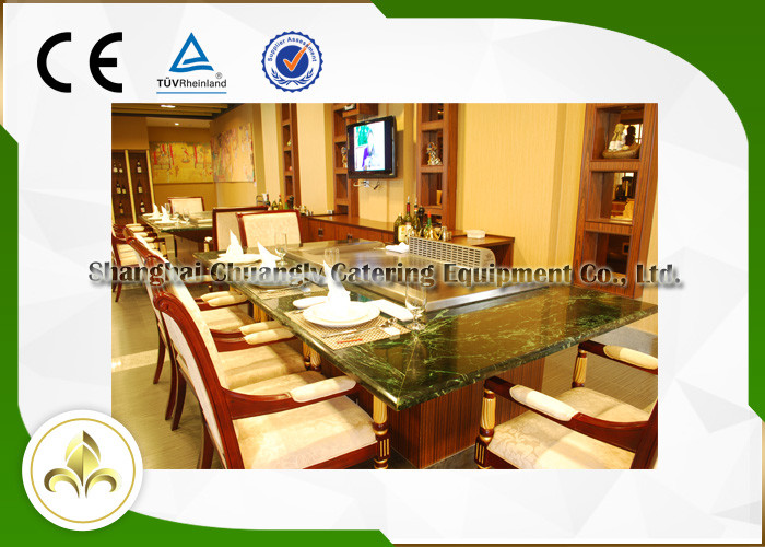 8 Seats Rectangle Teppanyaki Grill Table For Hotel / Restaurant
