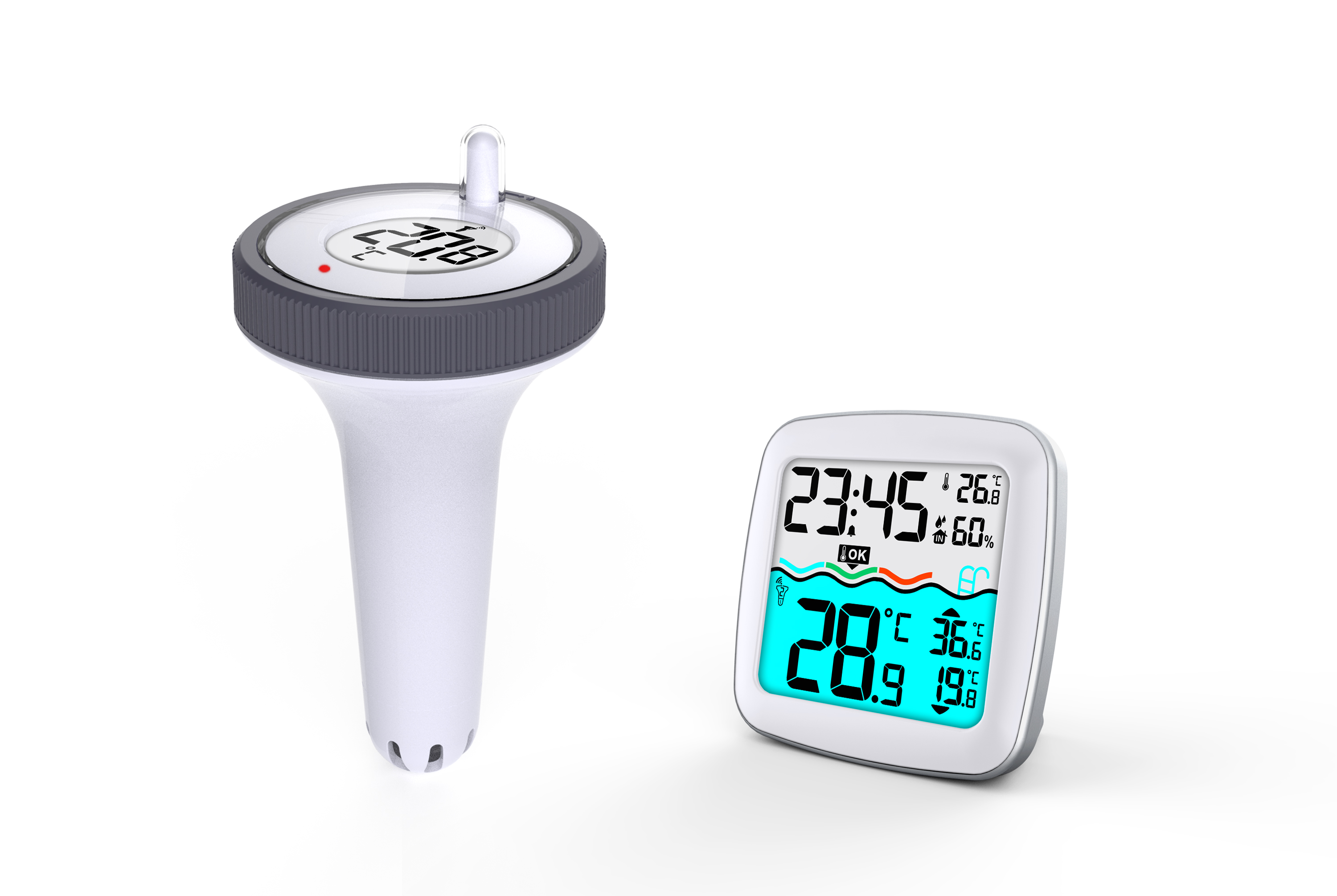 OBM Customized Support Indoor And Outdoor Solar Powered Wireless Digital Pond Or Floating Pool Thermometer