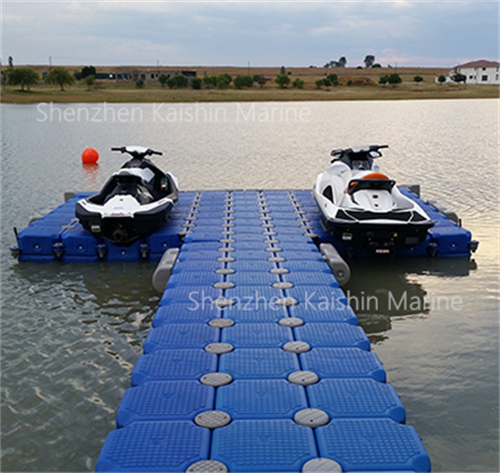 HDPE Modular Floating Dock For Water Activities Orange Blue - 350kg/sqm Capacity