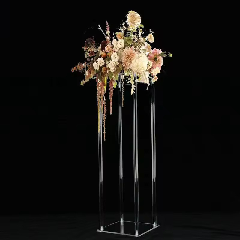 Wholesale Square Acrylic Flower Stand for Wedding Event Centerpieces Decoration