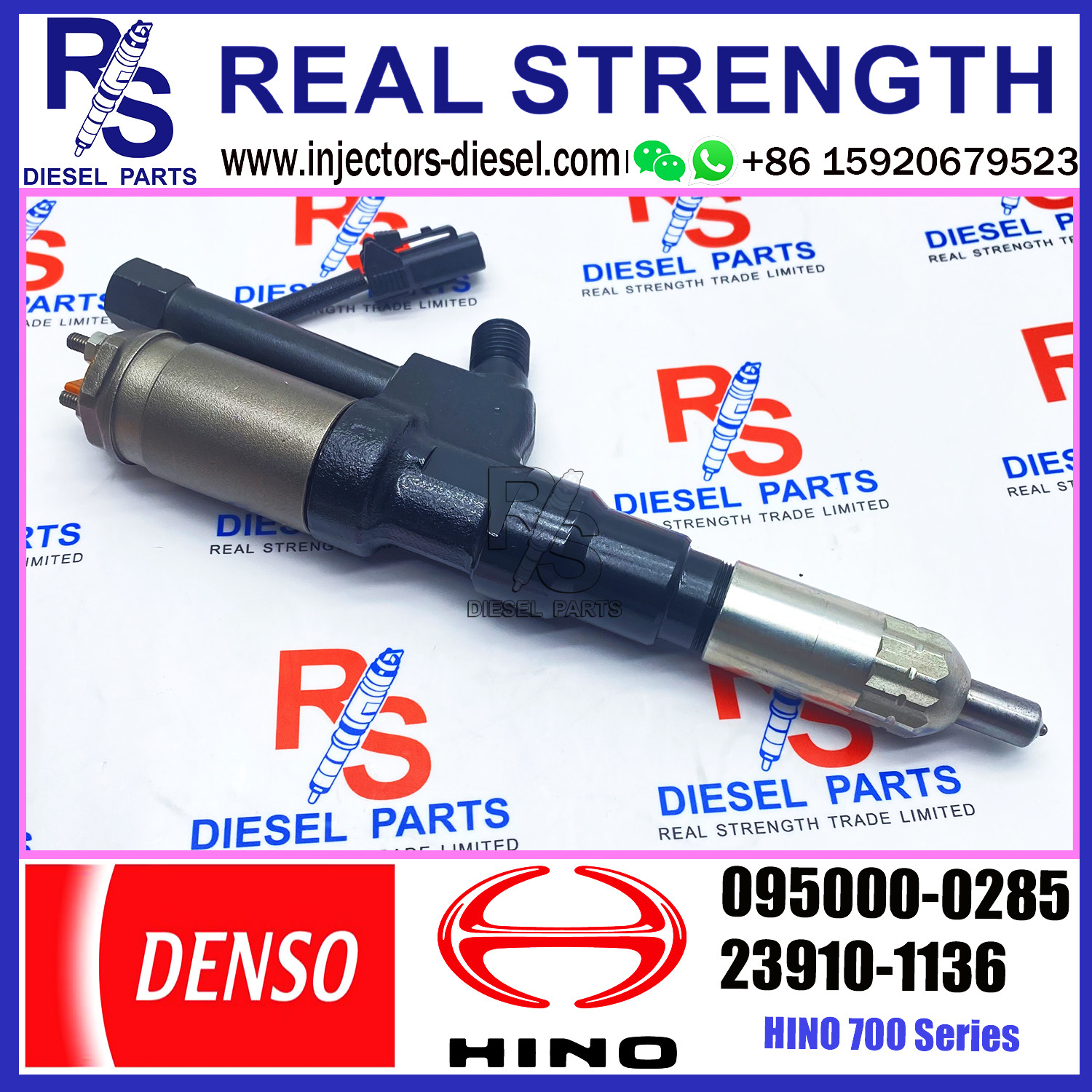 Diesel Engine Fuel Injector 095000-0285 Common Rail Fuel Injector 23910-1136 S2391-01136 For HINO