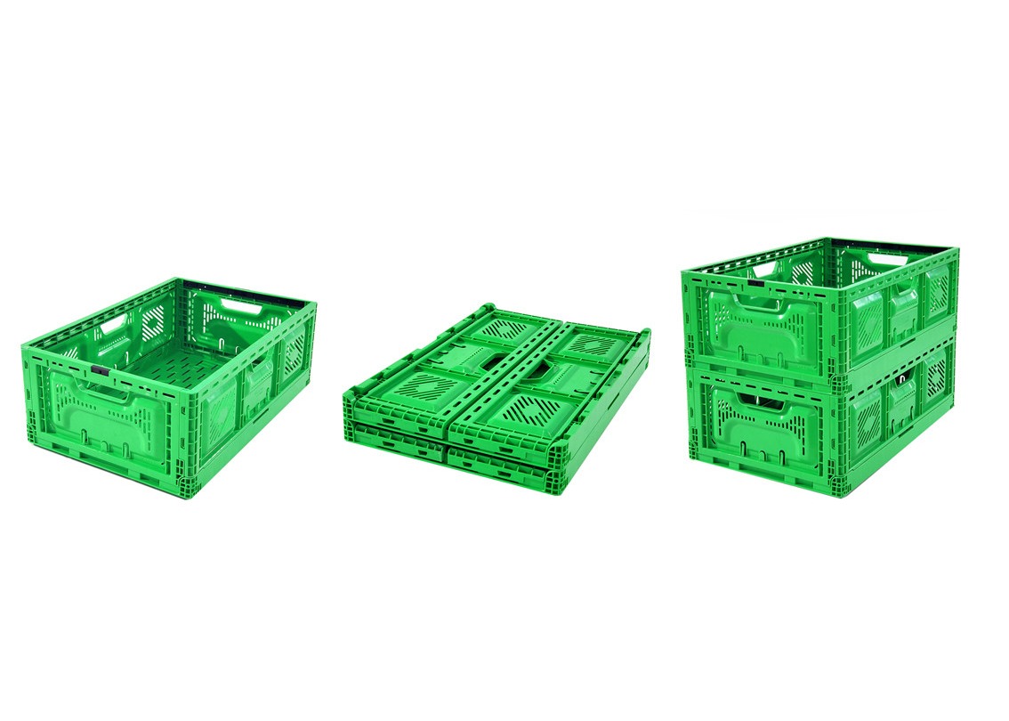 600x400mm Stackable Foldable Crates Mesh Storage Plastic Vegetable Moving Crates
