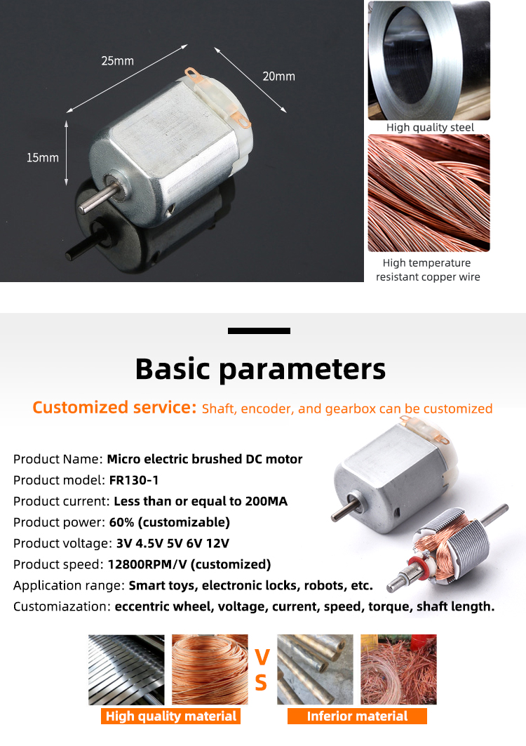 Faradyi Dc 3v Mini Geared Motor 17000-18000r/min Car 3 V High Speed Brush Small Electric Mini Micro Dc Toy Motor Low Voltage /