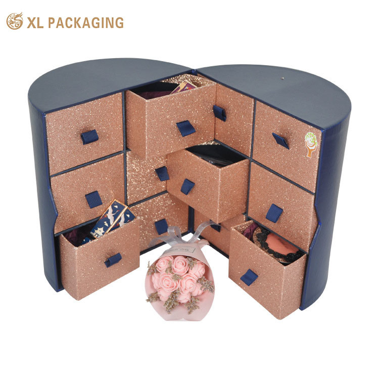 Customized Packaging Cupcake Box Luxury Christmas Advent Children Gift Box Cosmetic Chocolate Packaging