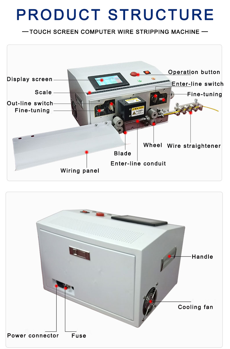 YH-900-08 Touch Screen Automatic Wire Stripping and Cutting Machine for On-line Support