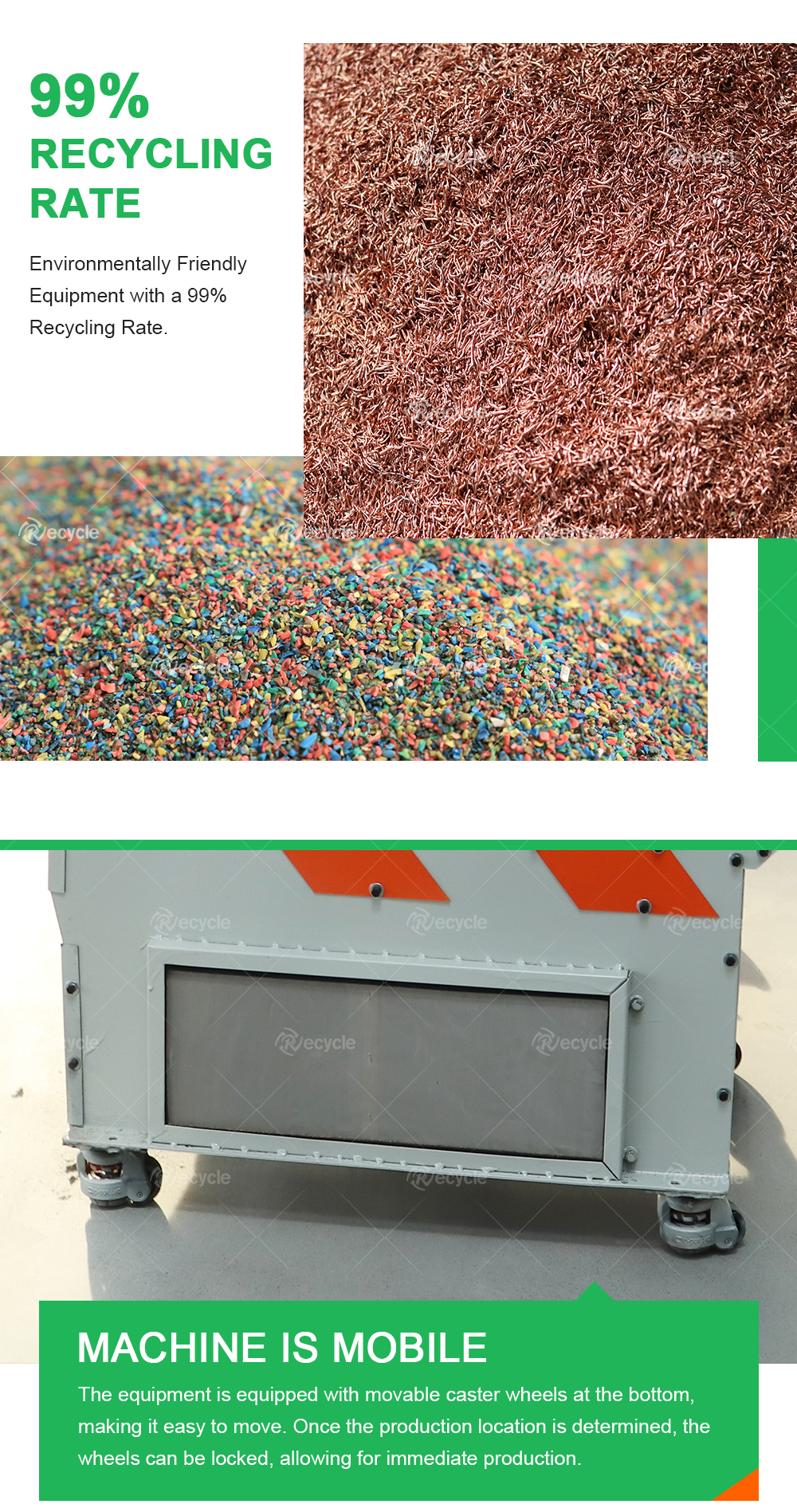 Copper Wire Granulator Machine Waste Cable Recycling Machine With Sorting Rate Of 99%