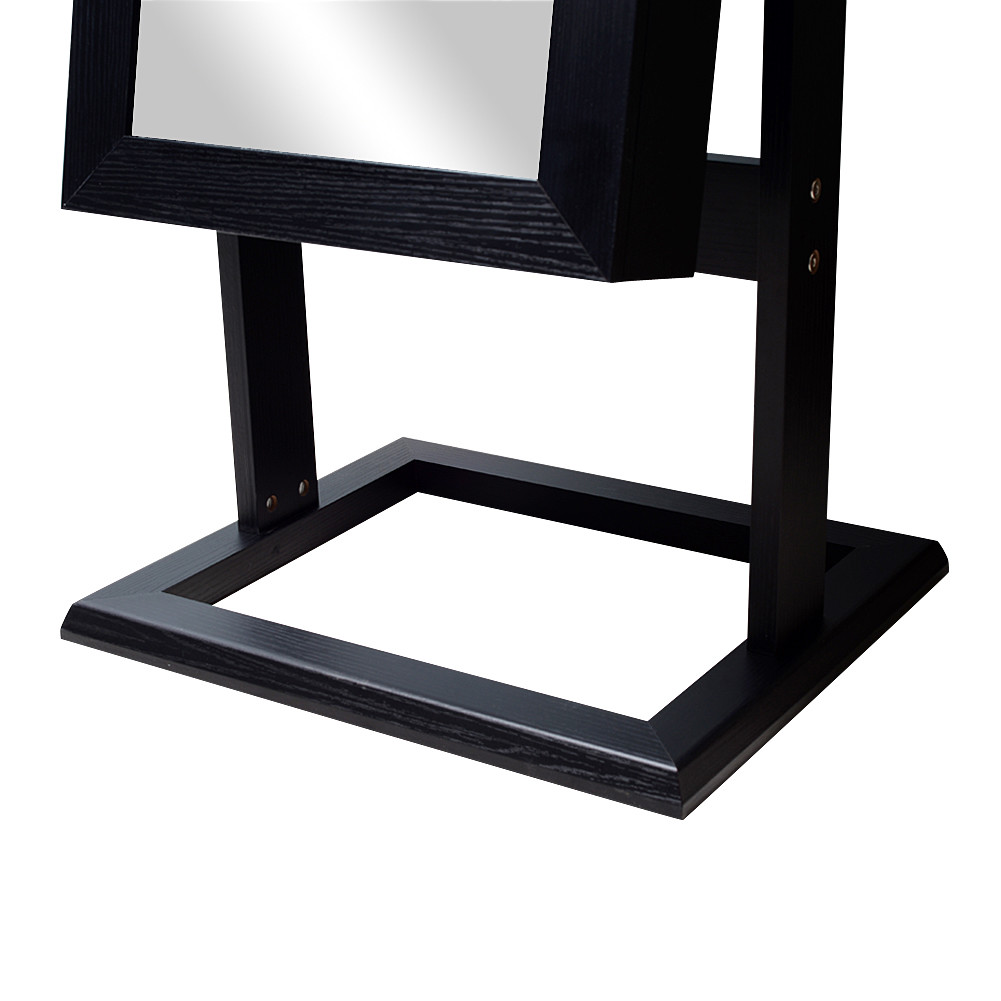 Black MDF Mirror Jewelry Armoire Full Length 146cm Height For Living Room