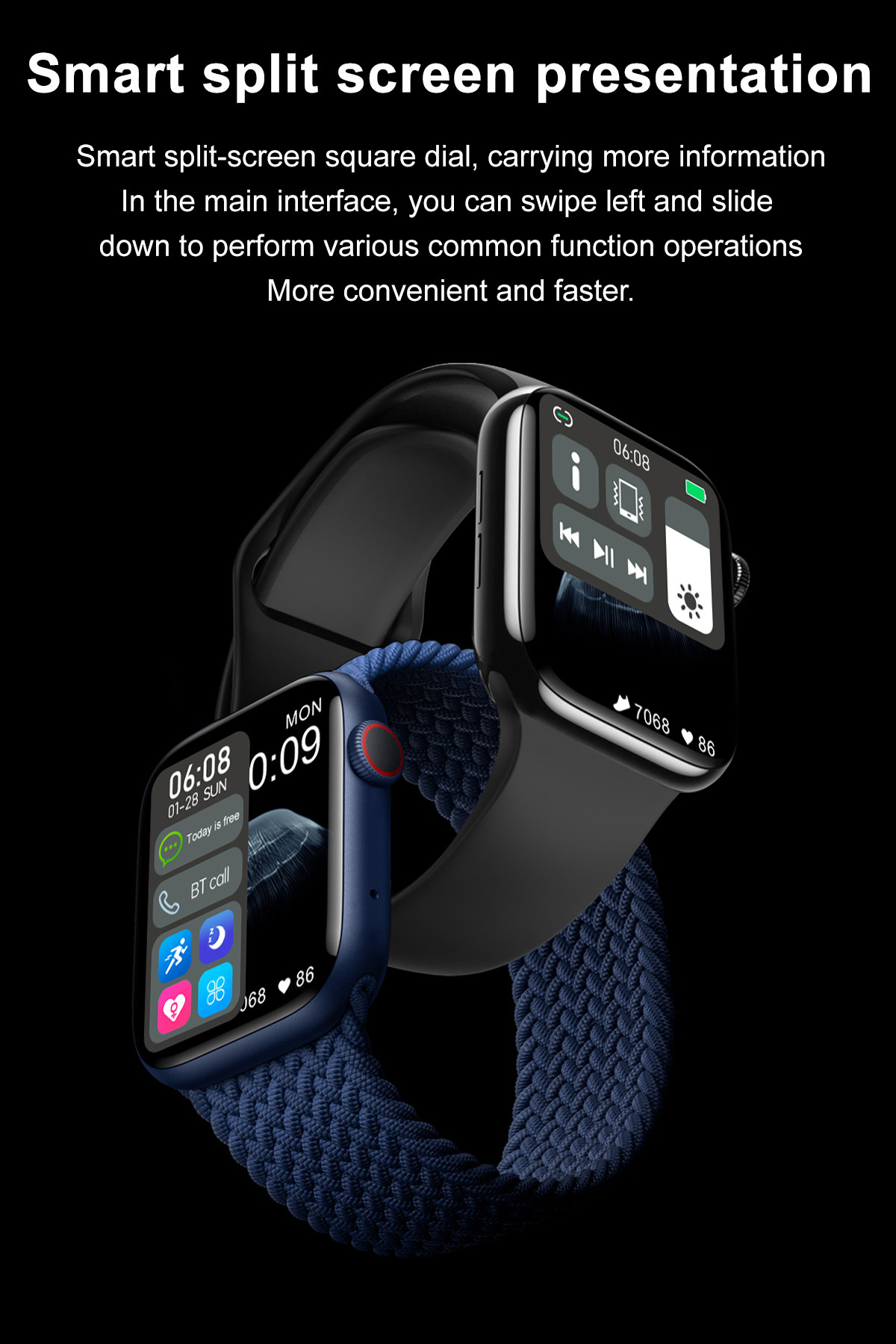 DT100 44mm Smart Watch Series6 Men Bluetooth Call 1.75" Full Touch ECG Blood Pressure Women Find Mobile PhonSmartwatch