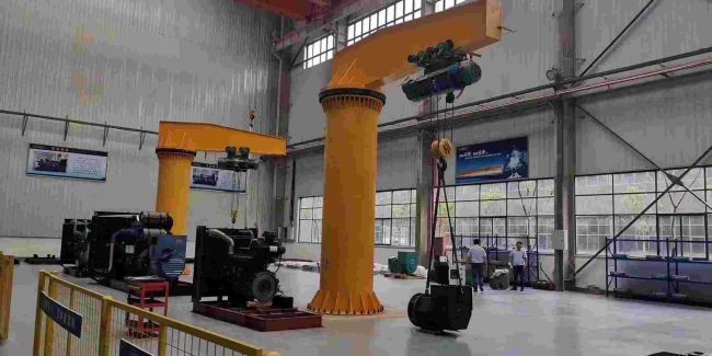360 Degree Rotation Column Crane Fixed Jib Hoist Crane 2 Ton Remote Control