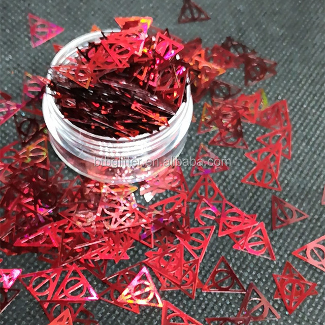 OEM Holographic Gold and Silver Glitter with Red Blue Green Triangles Other Holiday Supplies Essential