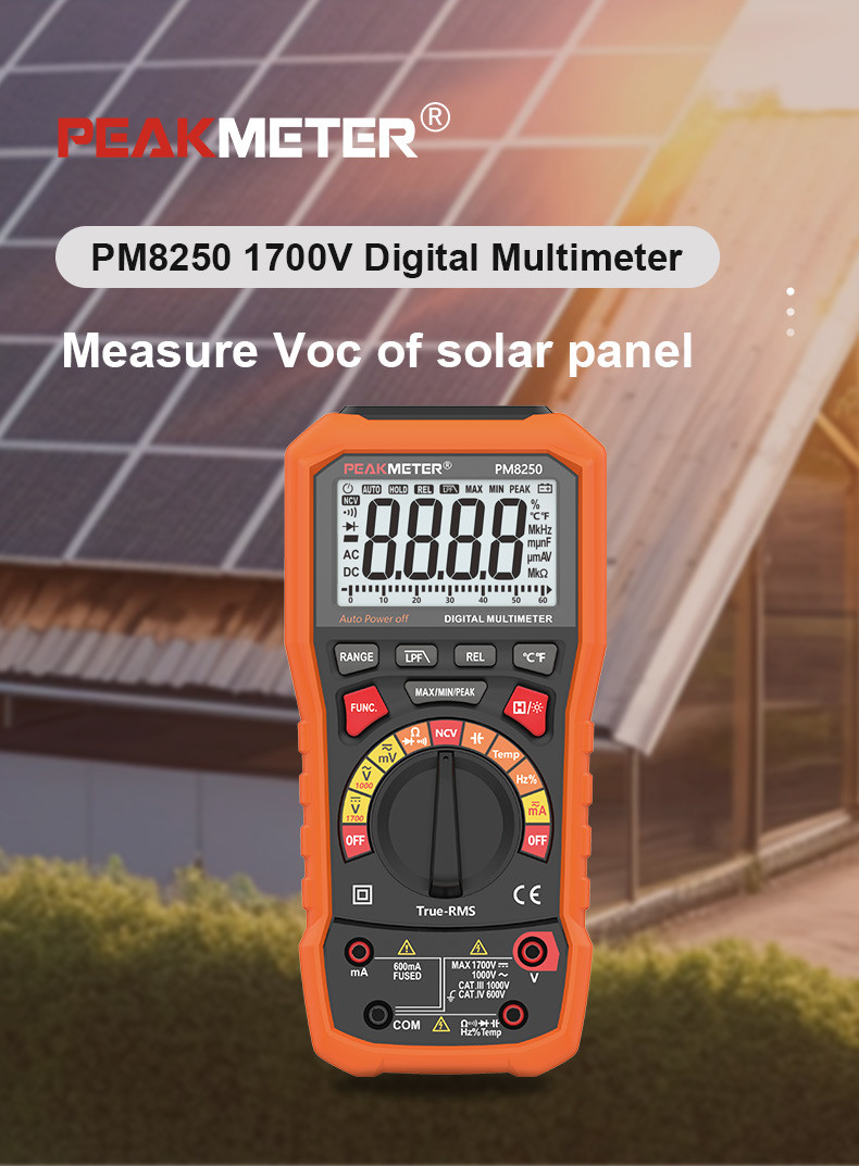 Auto Range Photovoltaic Digital Multimeter Relative LPF Measurement MAX/MIN/PEAK Multimeter