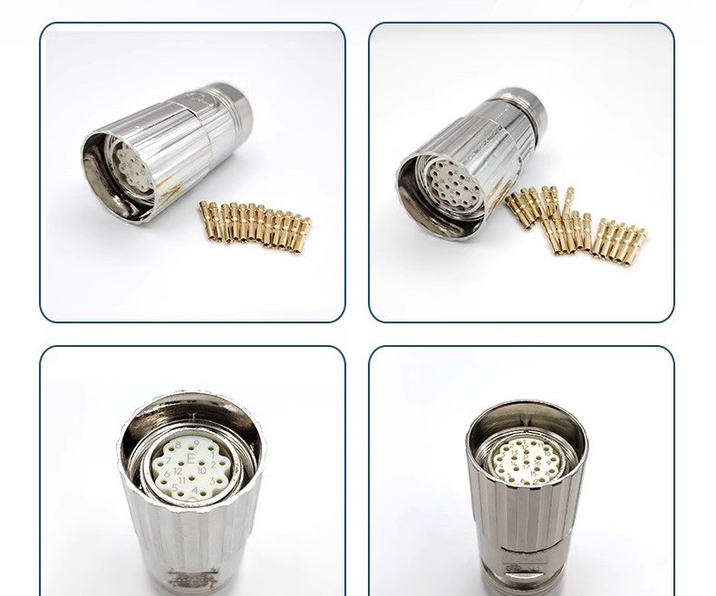 Servo cable connector M23 M40 E P type 17pin 12pin