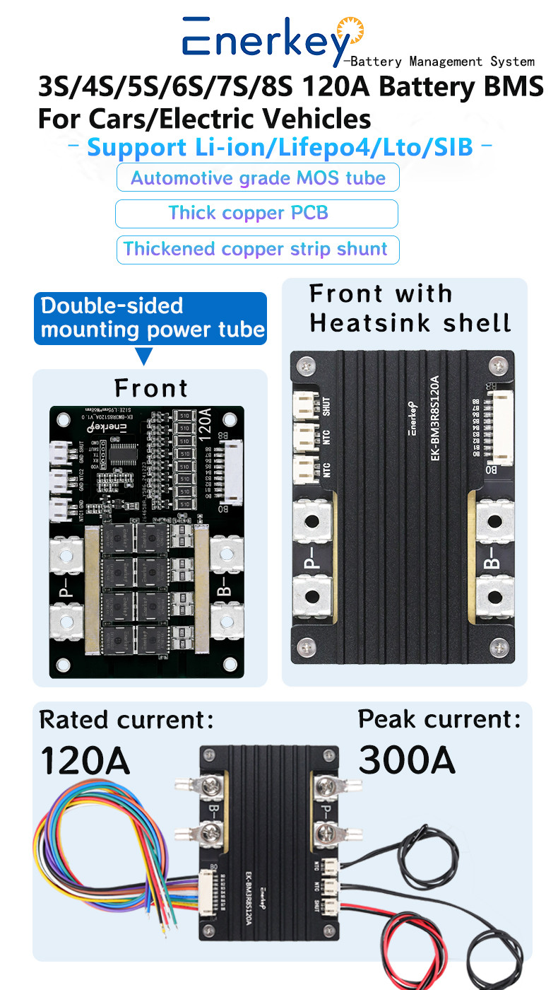 Enerkey 120A Continuous Discharge 4S BMS Lithium Battery Protection Board for Solar Street Lights