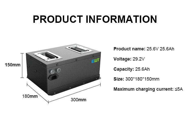 25.6V 25.6Ah Lithium Ion Phosphate Battery Pack 48V 20Ah Lithium Ion Battery