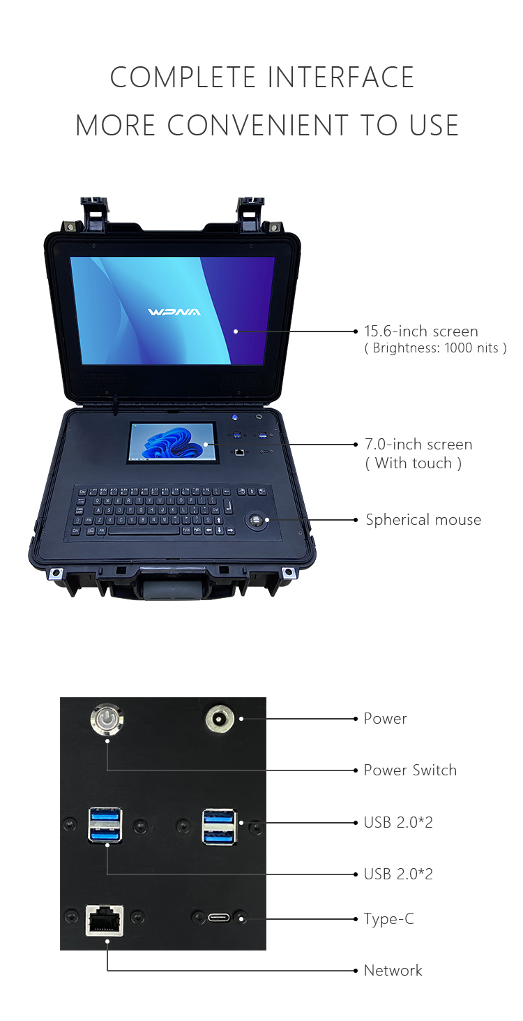 Factory Direct Sales Industrial Dual Screen Tablet Pc 15.6 Inch Water Proof Dust Proof Pulgadas I5 I7 Os Win 10 Win 11 Optional Rugged Laptop