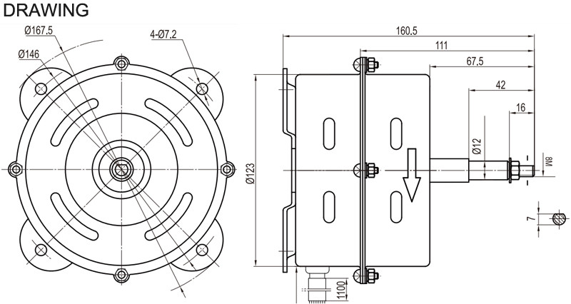 YDK120-50-6P 50Hz 50 Watt Ceiling Indoor Fan Motor Replacement High Efficiency Air Conditioner Blower Motor