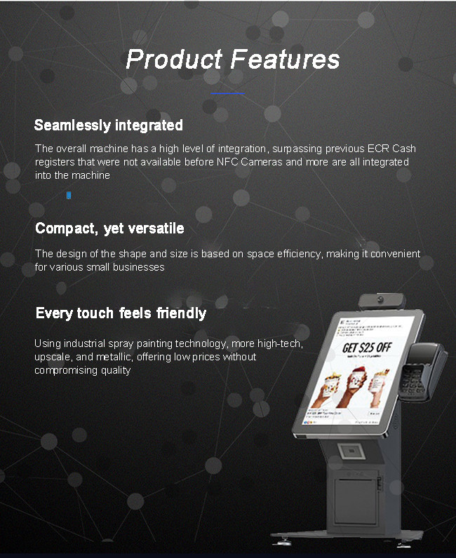 Outdoor Self Ordering Kiosk Sunlight Readable Self Service Ordering Machine