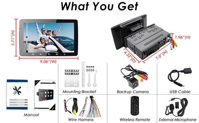 9 RCA Port Single Din Car Radio IPS LCD MP5 Single Din Dvd Player