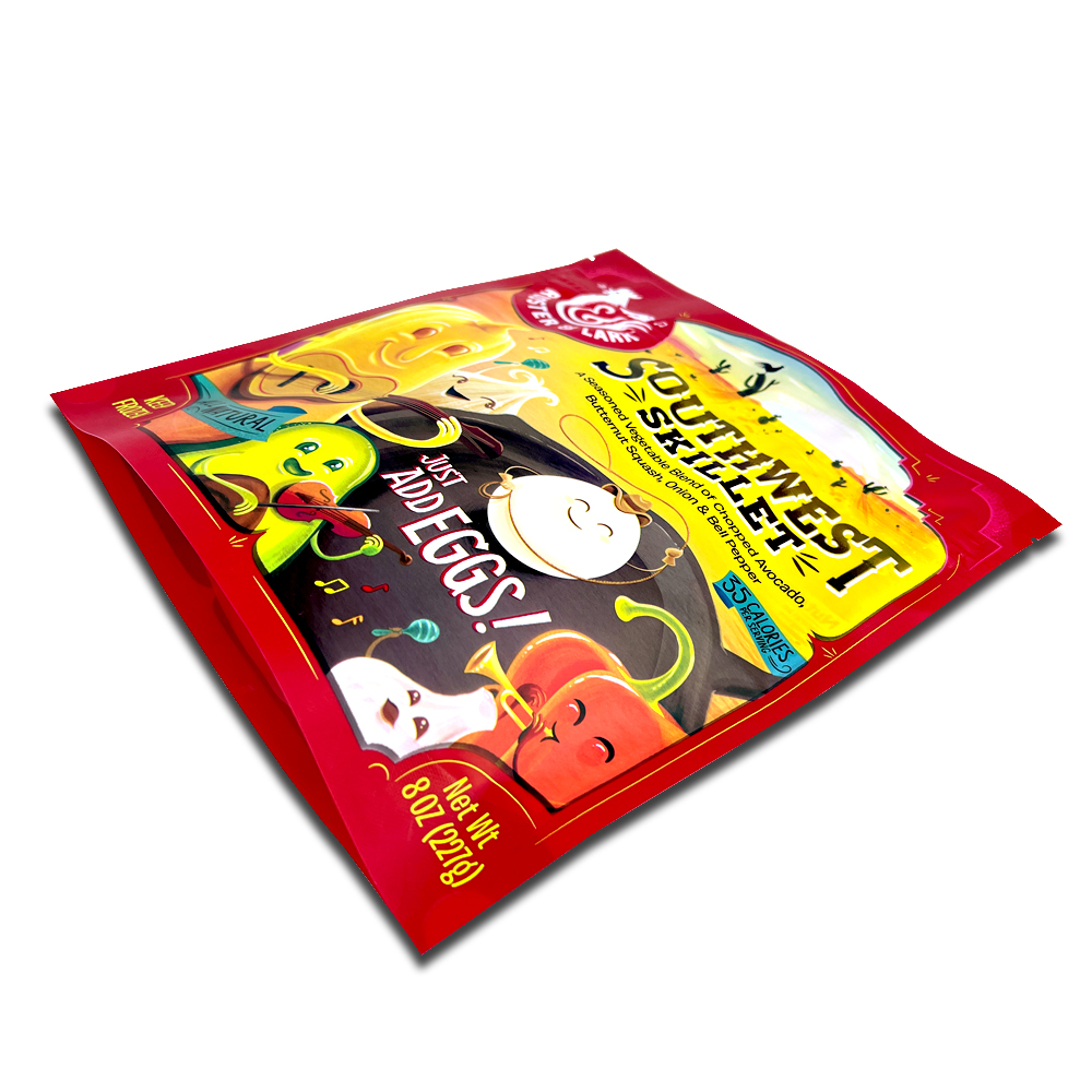 Customized Logo Metallic Resealable Stand Up Pouch With Small Frosted Window