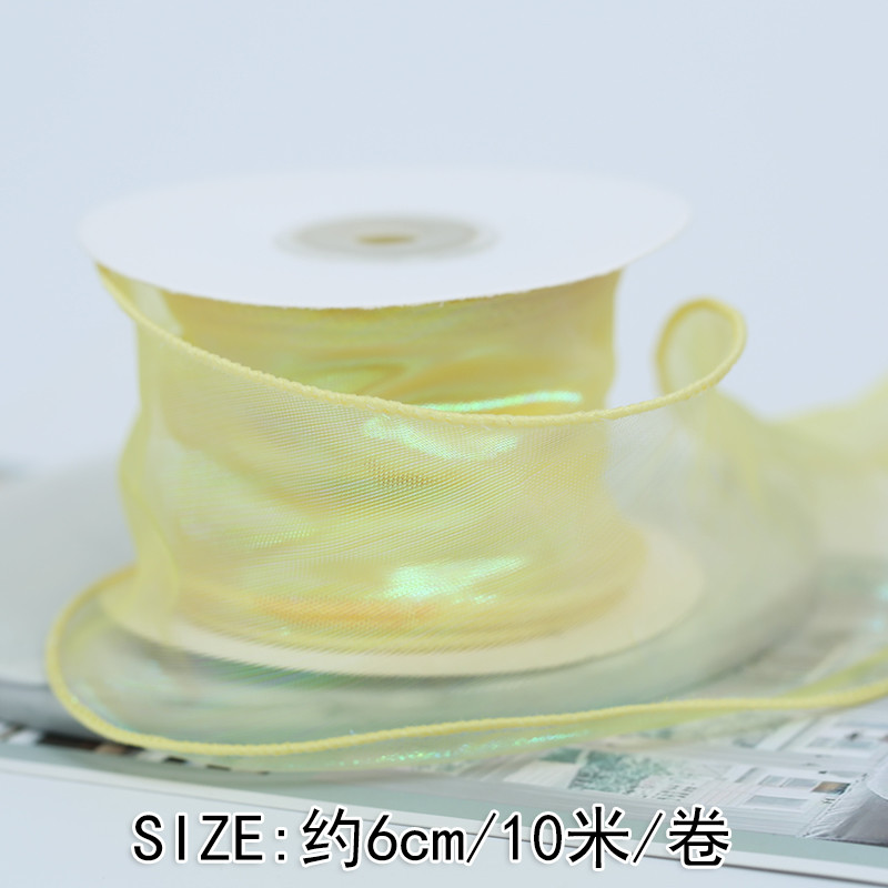40mm Polyester Organza Ribbon With Satin Edge Shinny Pink Organza Ribbon
