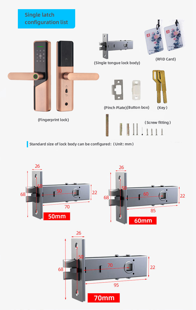 6V Wireless Door Lock Intelligent Wifi Deadbolt Door Lock For Home