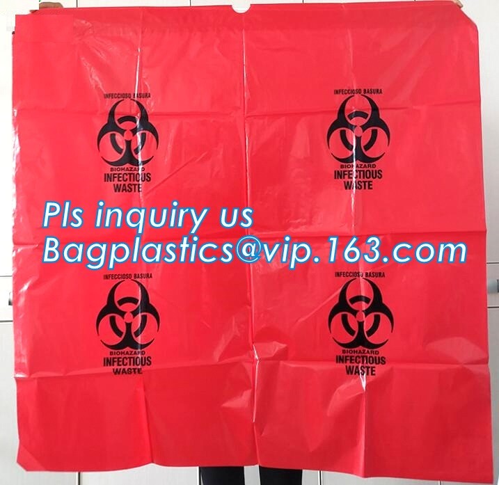 Biohazardous Waste Bag Available in Different Size and Thickness, HDPE/LDPE/PP autoclave bags medical garbage bag for bi