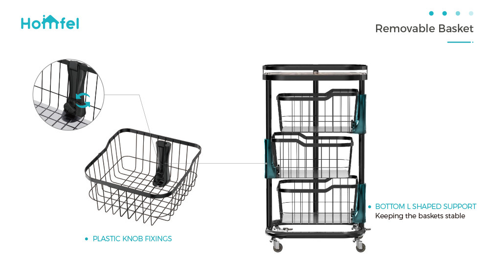 Multifunctional Metal Storage Trolley , Kitchen Rotating Trolley Three Layer