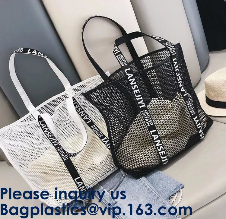 Mesh Beach Tote Large Bag Upgrade for Women with Multiple Pockets for Family Travel Swimming Waterproof Pool Bag