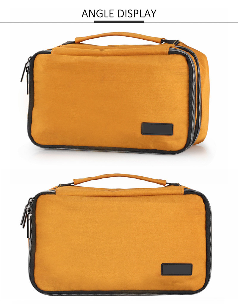 Fashion Custom Logo Pure Color Blank Toiletry Zipper Makeup Bag