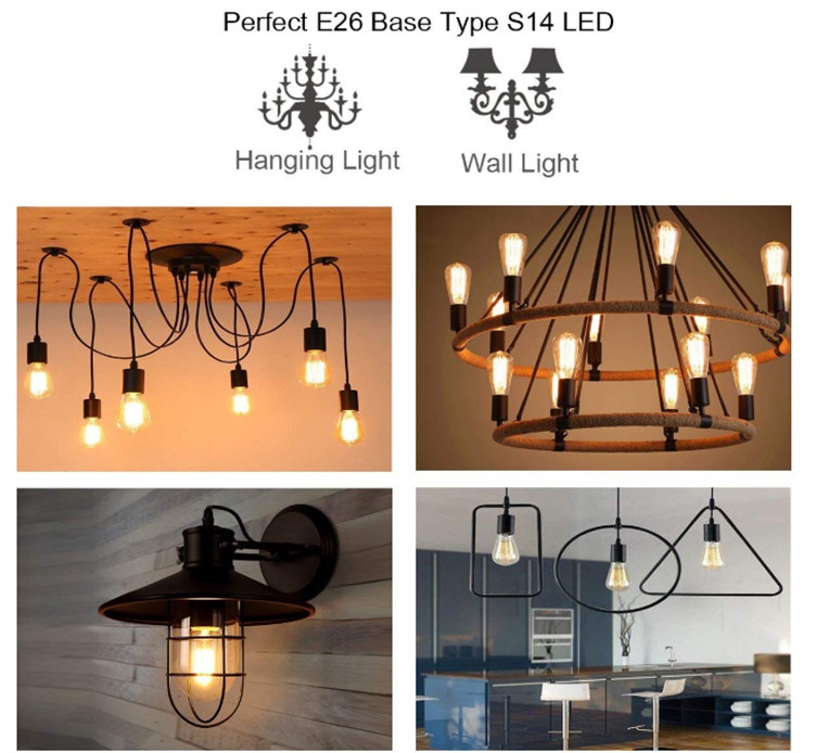 200lm S14 LED String Bulb 2W Small Filament Light Bulbs Waterproof