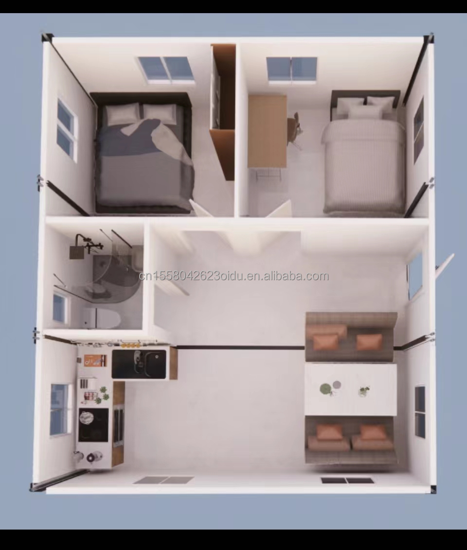 Detachable Extendable 20ft Garden Hotel Mobile House Wooden Studio Flat Container for Hotel Steel Structure Frame Welded