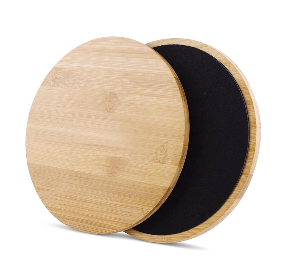 Wholesale New Arrival Bamboo Strength Exercising Wooden Sliding Core Discs For Ab Training