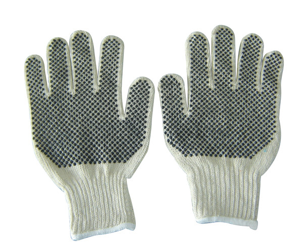 One Side PVC Dotted Cotton Gloves OEM White Cotton Work Gloves